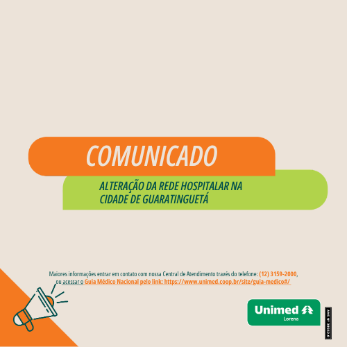 Comunicado – Alteração na Rede Hospitalar em Guaratinguetá